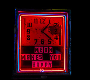 Neon clock with message board