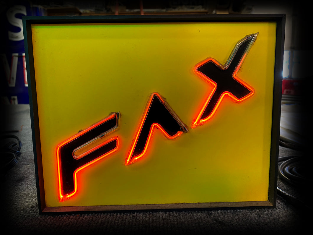 1980s Animated Neon Fax Sign